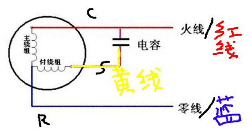 空调压缩机启动电容接线